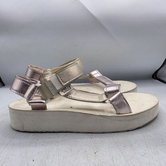 Teva Flatform Womens 8 Platform Sandals Universal Metallic Shimmer Multi Strappy - Picture 13 of 13